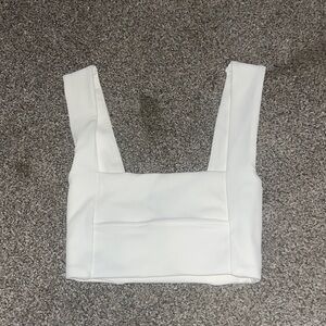 White Fox XXS White cropped Tank Top